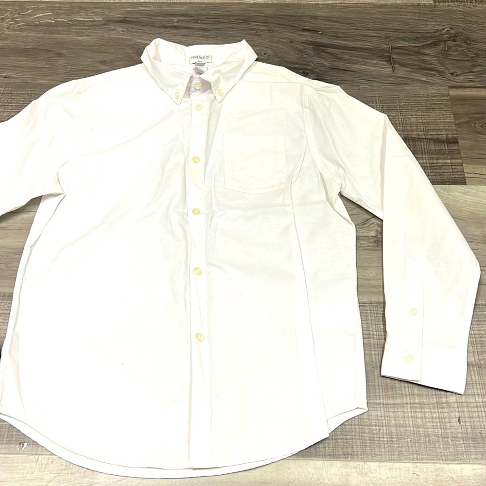 Forever 21 boys US size 11/12 white button up shirt